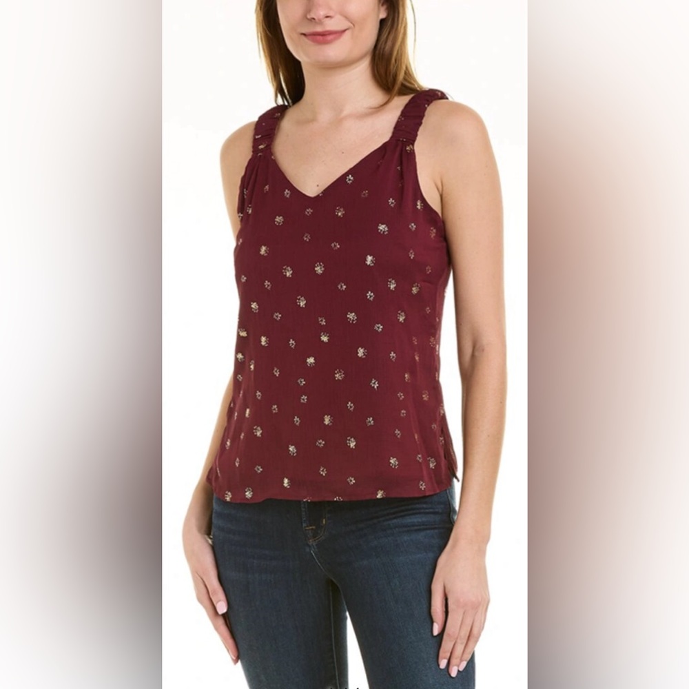 Vince Camuto Cranberry Foil Blouse Size XXL (18) NWT